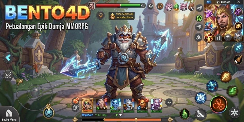 Tangkapan layar BENTO4D memperlihatkan aksi pertarungan seru dalam dunia MMORPG.