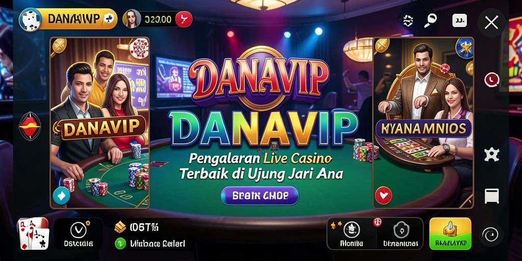 Tampilan gameplay Live Casino yang seru dan interaktif di DANAVIP.