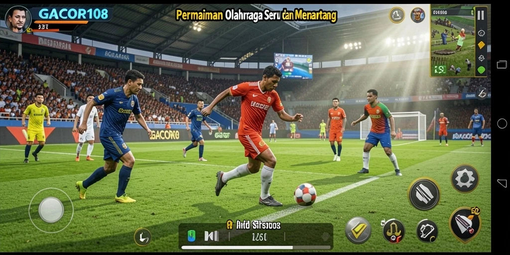 Tampilan gameplay seru GACOR108 dengan aksi olahraga.