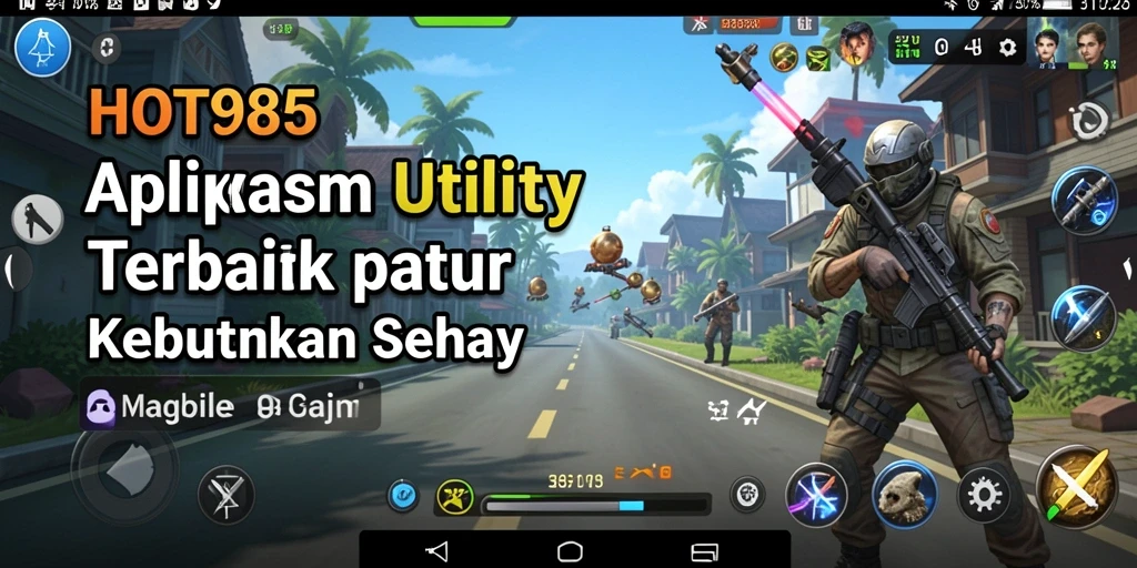 Tampilan intuitif aplikasi utility HOT985 yang memudahkan pengguna.