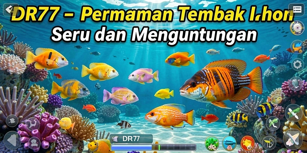 Screenshot IDR77 menampilkan aksi menembak ikan dengan grafis yang memukau.
