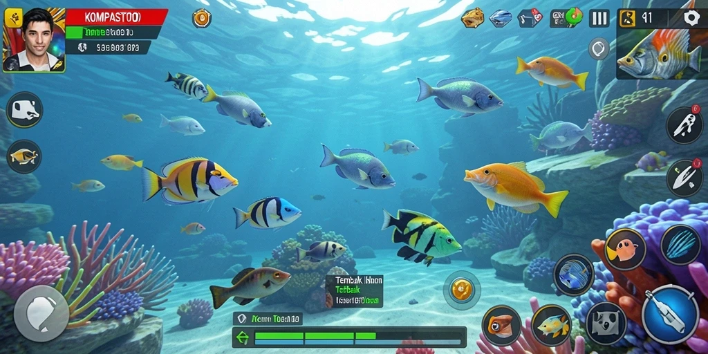 Tangkapan layar KOMPASTOTO menampilkan aksi seru menembak ikan.