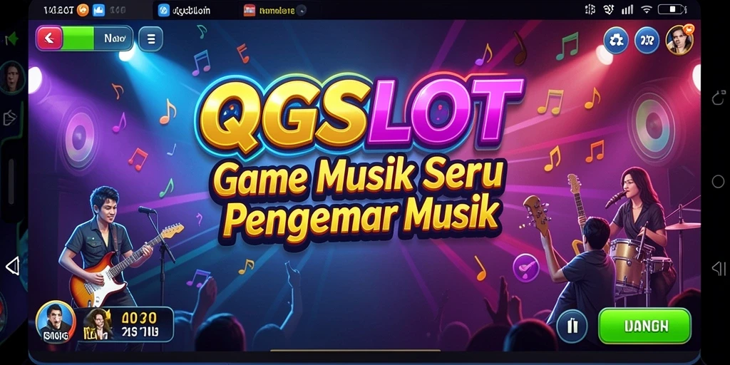 Tampilan gameplay QQSLOT yang penuh warna dan dinamis.