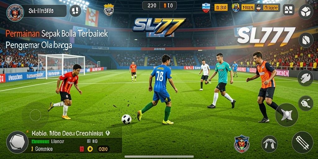 Tangkapan layar dari gameplay intensitas pertandingan sepak bola.