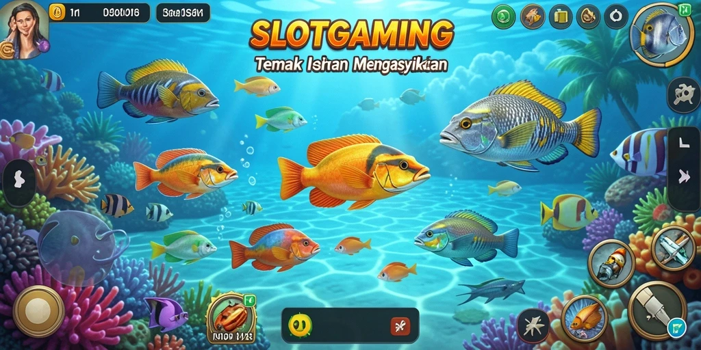 Menampilkan aksi menembak ikan yang seru dan mengasyikkan.