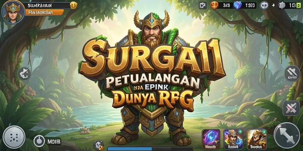 Tangkapan layar SURGA11 menampilkan pertempuran seru di dunia fantasi yang menakjubkan.