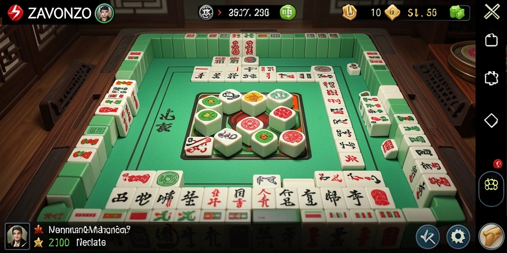 Screenshot ZAVONZO menampilkan gameplay Mahjong yang seru.